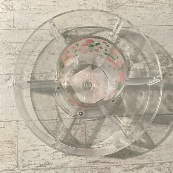 Juicy Couture Home Cherry Hearts Print Acrylic 360 Spinner Cosmetics Holder - Picture 5 of 10